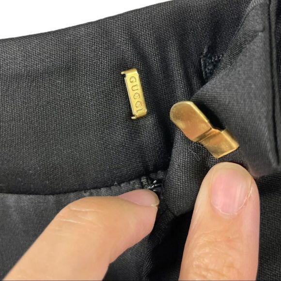 GUCCI Black Y2K Low Rise Wool/Silk Stretch Tuxedo Pants IT 44/ US 8 - Picture 5 of 13